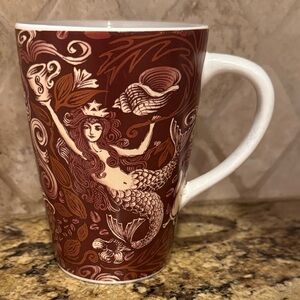Starbucks 2006 35th anniversary Mermaid Mug, brown copper beige